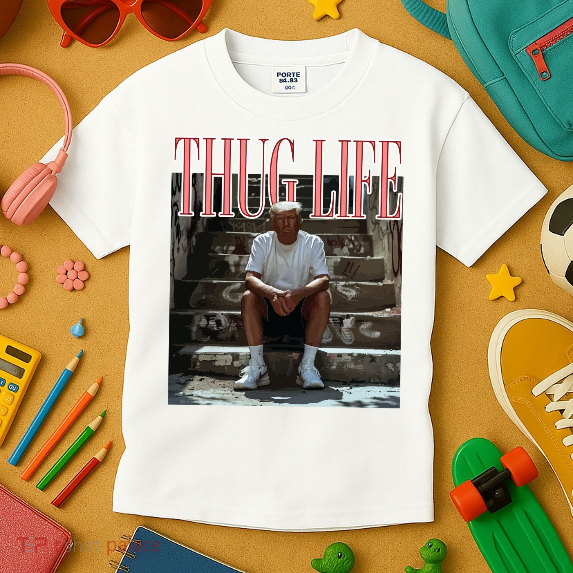 Thug Life Trump  Funny Trump Republican Kids T-Shirt