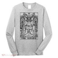 The Lovers Tarot Card Halloween Grim Reaper Gothic Horror Long Sleeve Shirt thumb 0