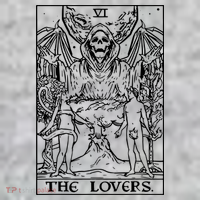 The Lovers Tarot Card Halloween Grim Reaper Gothic Horror Long Sleeve Shirt thumb 2
