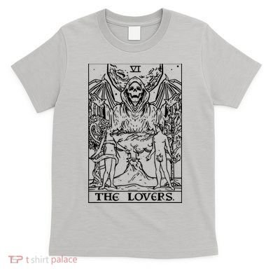 The Lovers Tarot Card Halloween Grim Reaper Gothic Horror T-Shirt