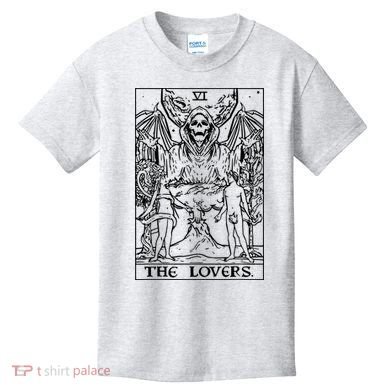 The Lovers Tarot Card Halloween Grim Reaper Gothic Horror Kids T-Shirt