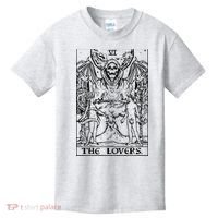 The Lovers Tarot Card Halloween Grim Reaper Gothic Horror Kids T-Shirt thumb 0