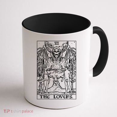 The Lovers Tarot Card Halloween Grim Reaper Gothic Horror Coffee Mug back