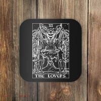 The Lovers Tarot Card Halloween Grim Reaper Gothic Horror Coaster thumb 0