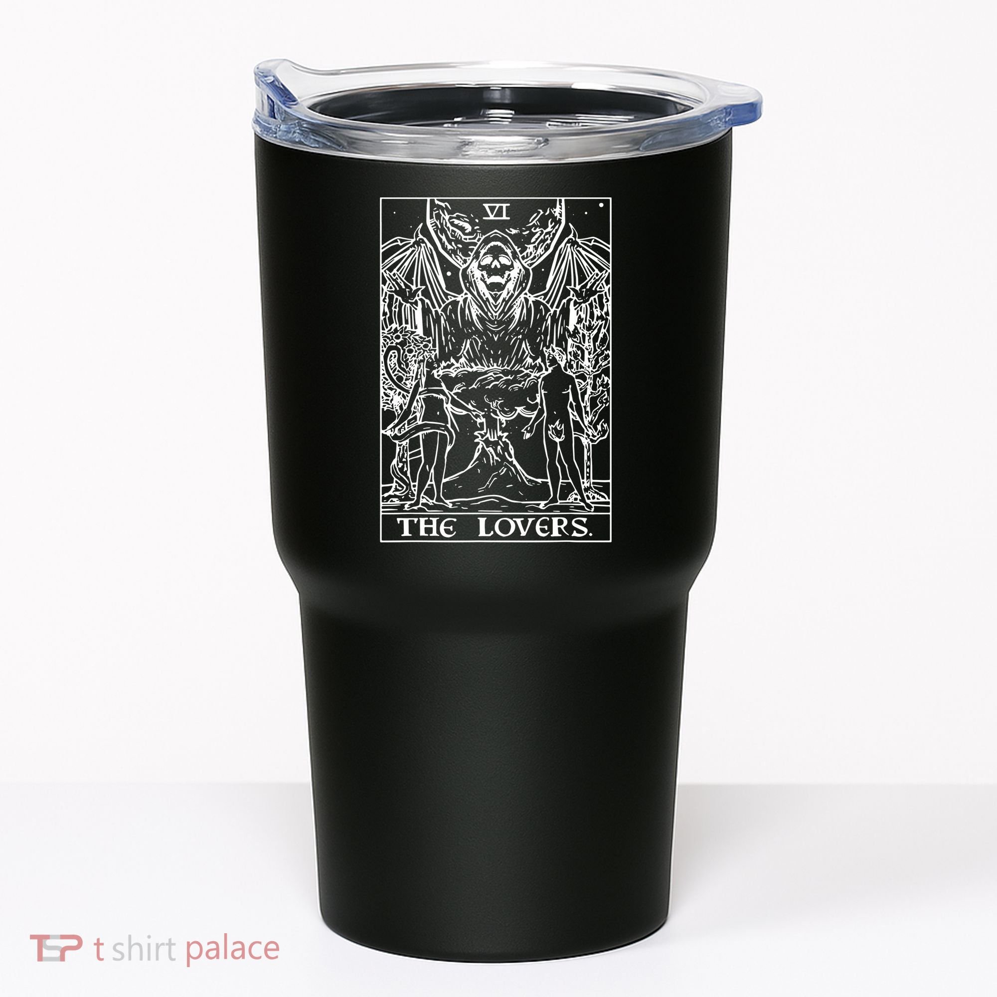 The Lovers Tarot Card Halloween Grim Reaper Gothic Horror Tumbler