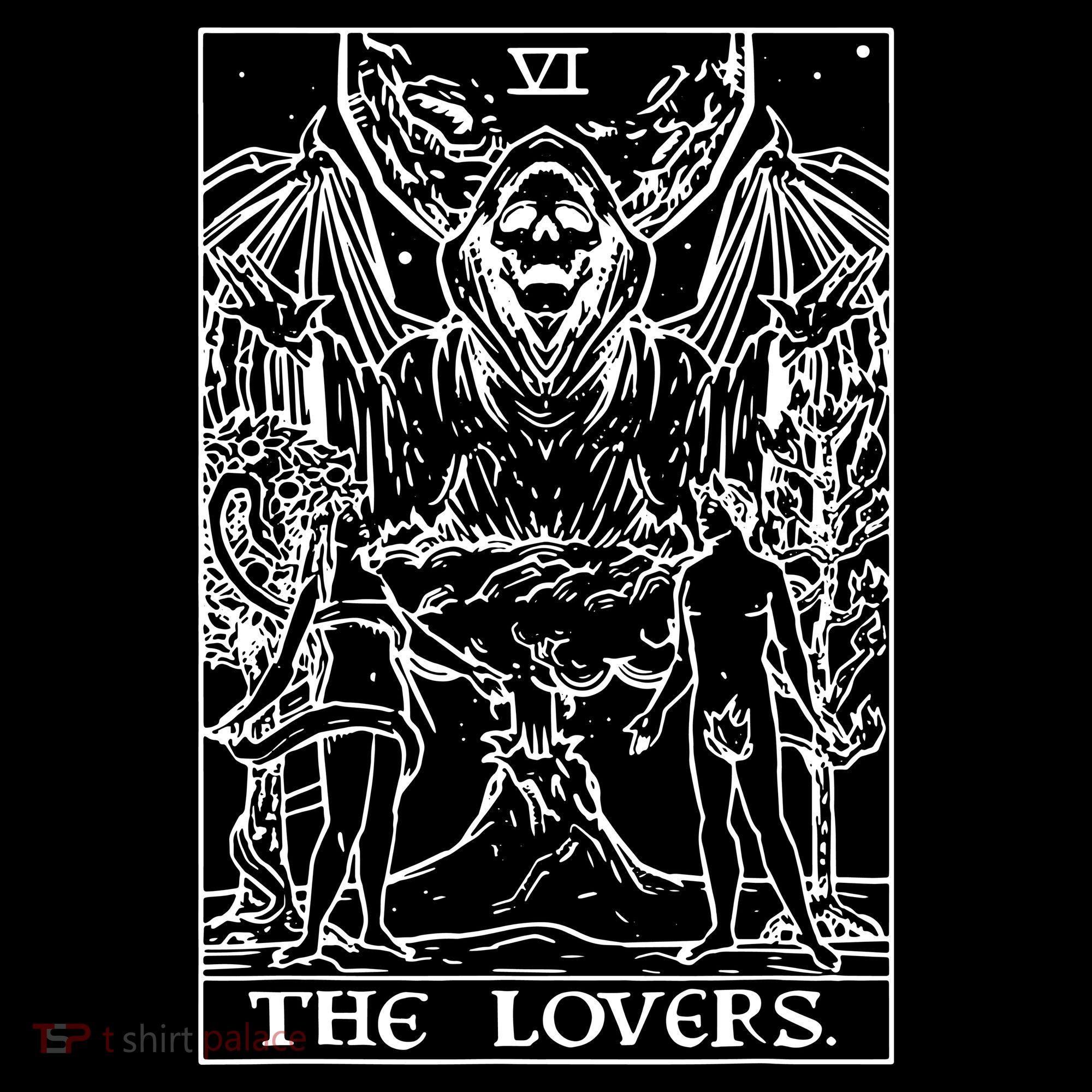 The Lovers Tarot Card Halloween Grim Reaper Gothic Horror Mousepad