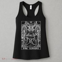 The Lovers Tarot Card Halloween Grim Reaper Gothic Horror Women's Tank Top thumb 3