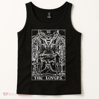 The Lovers Tarot Card Halloween Grim Reaper Gothic Horror Tank Top thumb 2