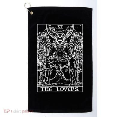 The Lovers Tarot Card Halloween Grim Reaper Gothic Horror Golf Towel