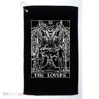 The Lovers Tarot Card Halloween Grim Reaper Gothic Horror Golf Towel thumb 0