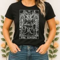 The Lovers Tarot Card Halloween Grim Reaper Gothic Horror Women's T-Shirt thumb 2