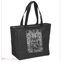 The Lovers Tarot Card Halloween Grim Reaper Gothic Horror Tote Bag thumb 2
