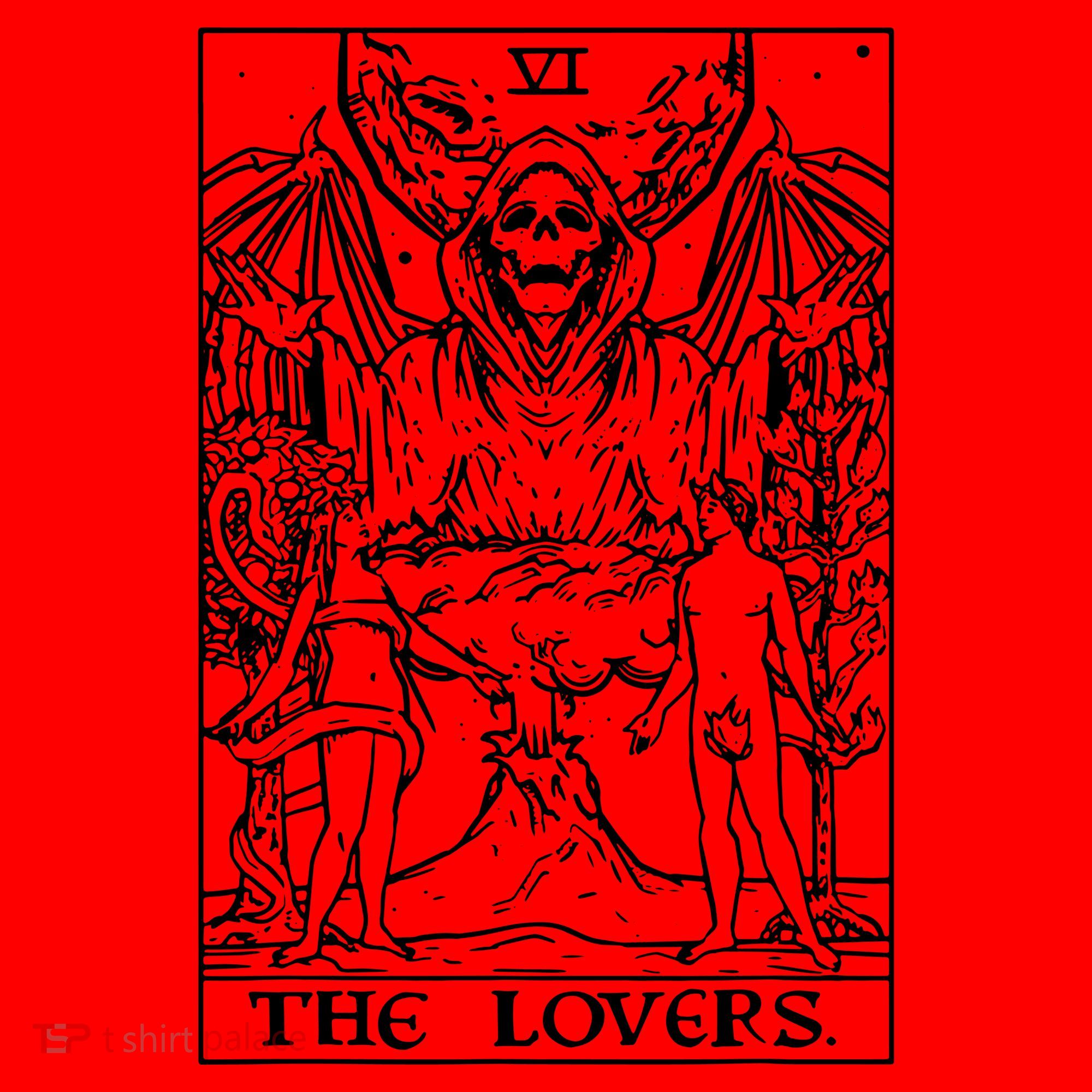 The Lovers Tarot Card Halloween Grim Reaper Gothic Horror Santa Hat