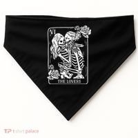 The Lovers Tarot Card Occult Goth Kissing Lesbian Skeleton USA-Made Doggie Bandana thumb 0