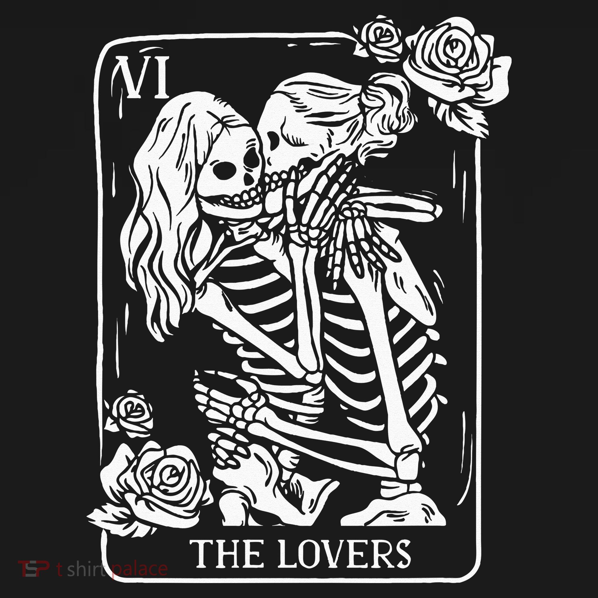 The Lovers Tarot Card Occult Goth Kissing Lesbian Skeleton Apron