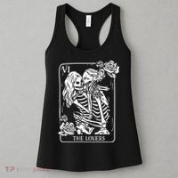 The Lovers Tarot Card Occult Goth Kissing Lesbian Skeleton Women's Tank Top thumb 3