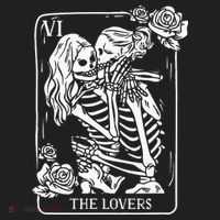 The Lovers Tarot Card Occult Goth Kissing Lesbian Skeleton Hat thumb 2