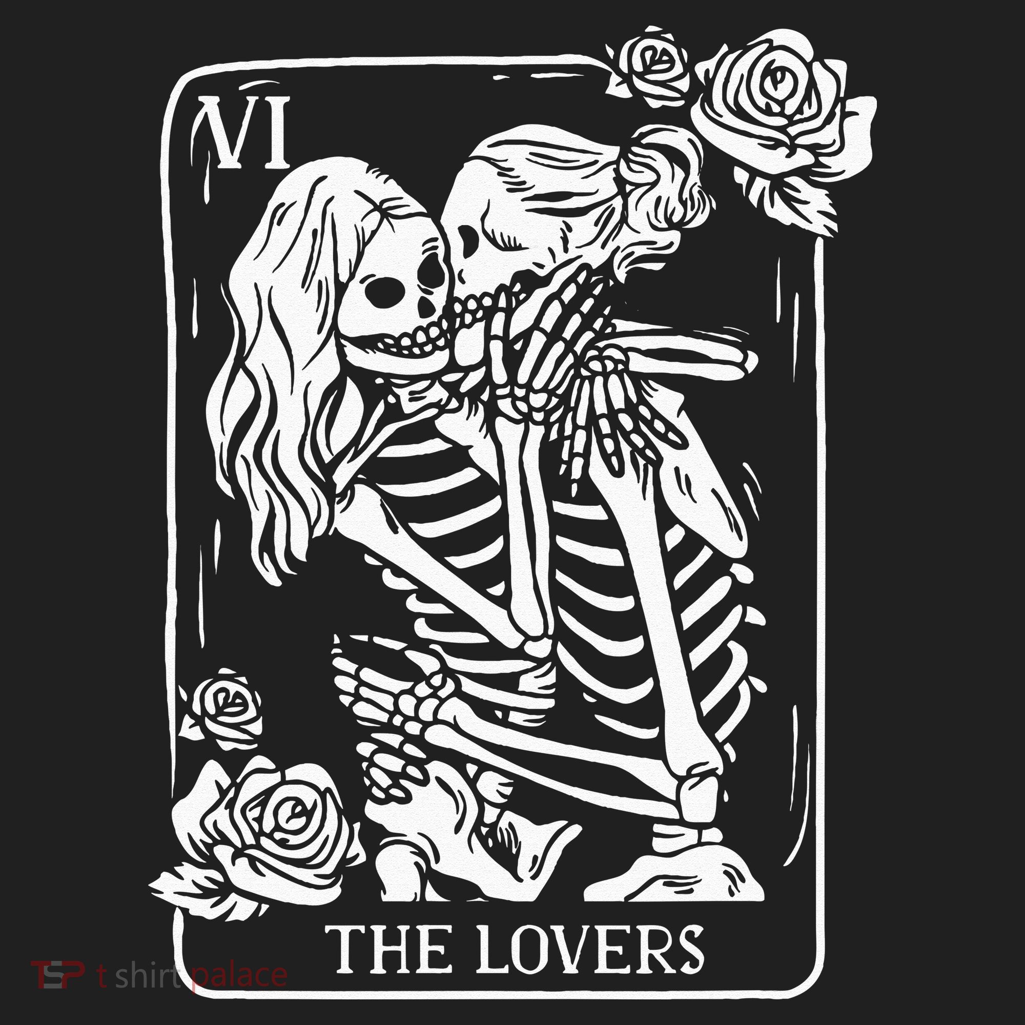 The Lovers Tarot Card Occult Goth Kissing Lesbian Skeleton Hat