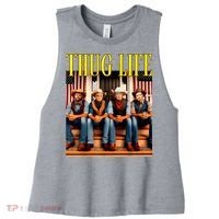 Thug Life Trump Vance Kennedy Elon Trump Squad Thug Life Women's Racerback Cropped Tank thumb 0