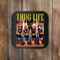 Thug Life Trump Vance Kennedy Elon Trump Squad Thug Life Coaster thumb 0