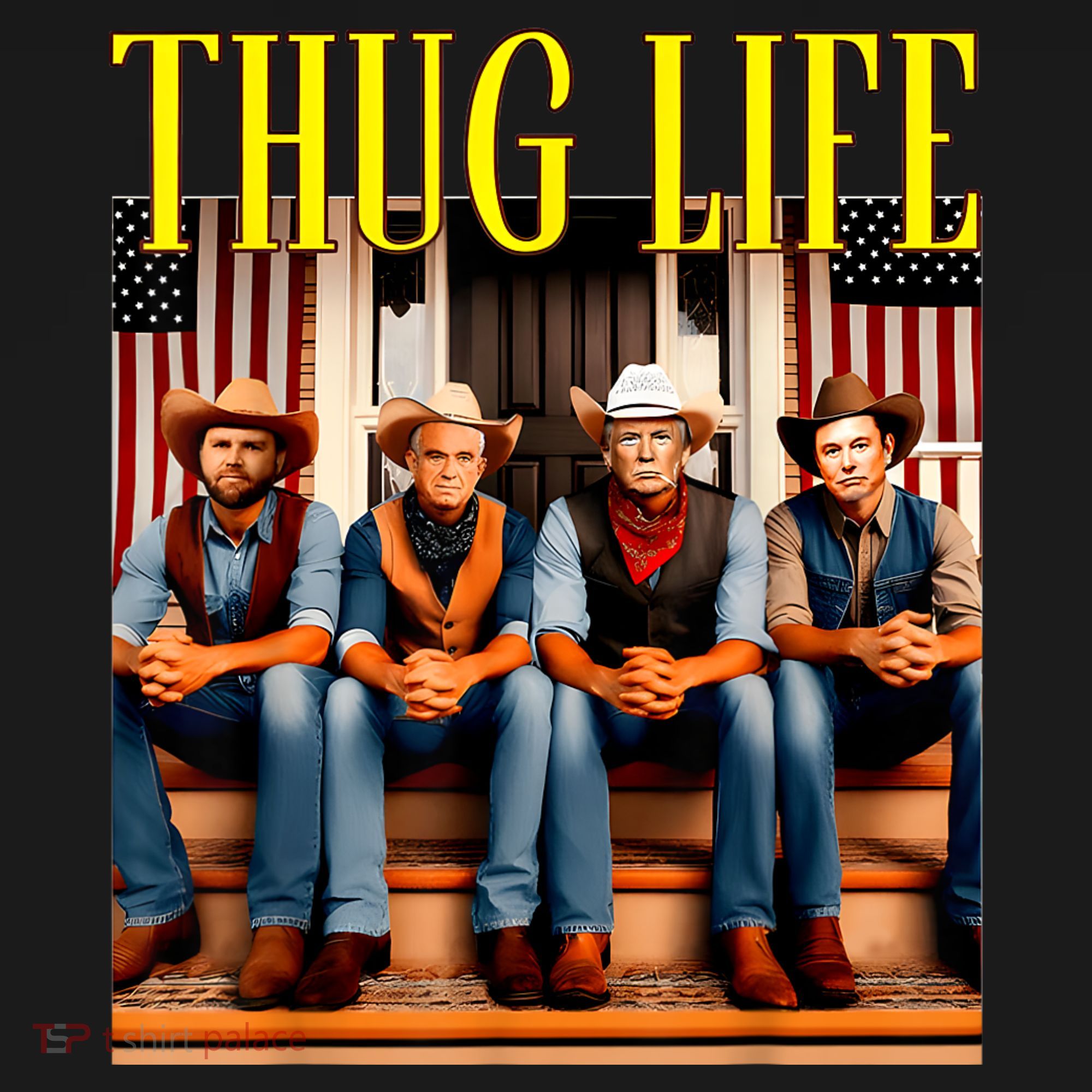 Thug Life Trump Vance Kennedy Elon Trump Squad Thug Life Coaster