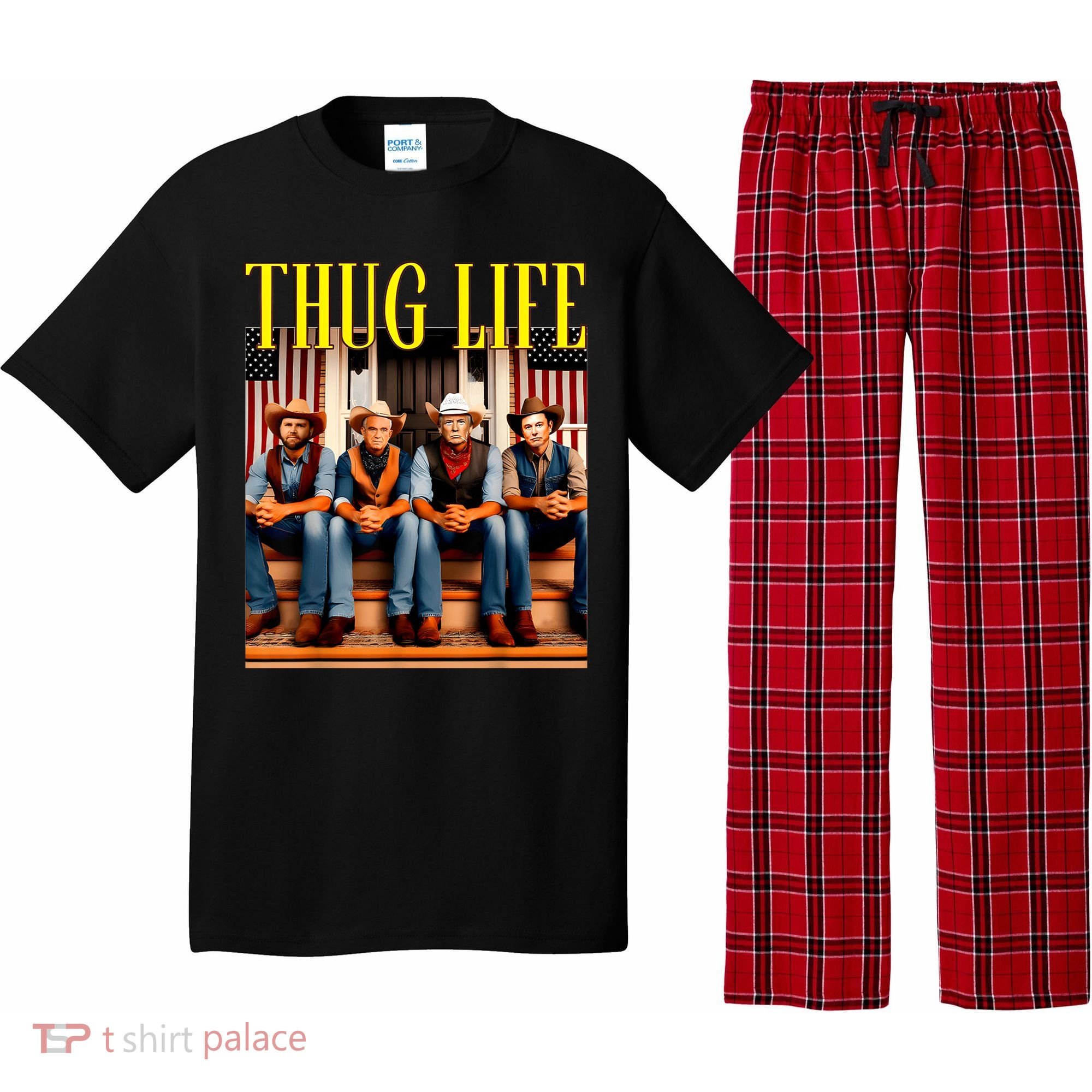 Thug Life Trump Vance Kennedy Elon Trump Squad Thug Life Pajama Set
