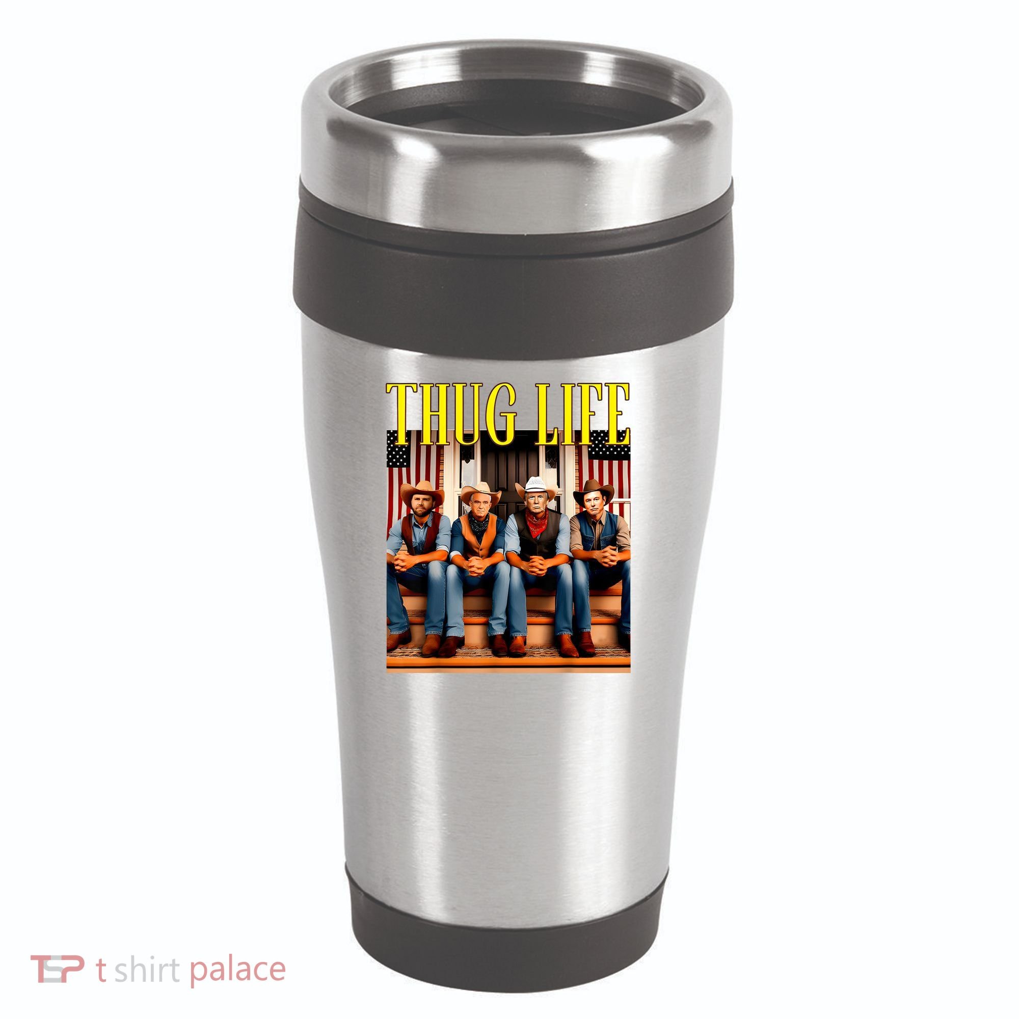 Thug Life Trump Vance Kennedy Elon Trump Squad Thug Life 16oz Travel Tumbler