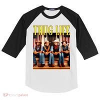 Thug Life Trump Vance Kennedy Elon Trump Squad Thug Life Kids Colorblock Raglan Jersey thumb 0