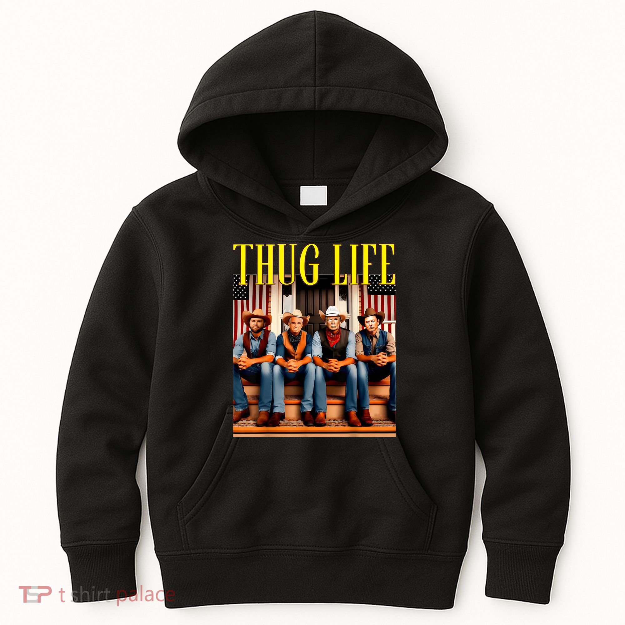 Thug Life Trump Vance Kennedy Elon Trump Squad Thug Life Kids Hoodie
