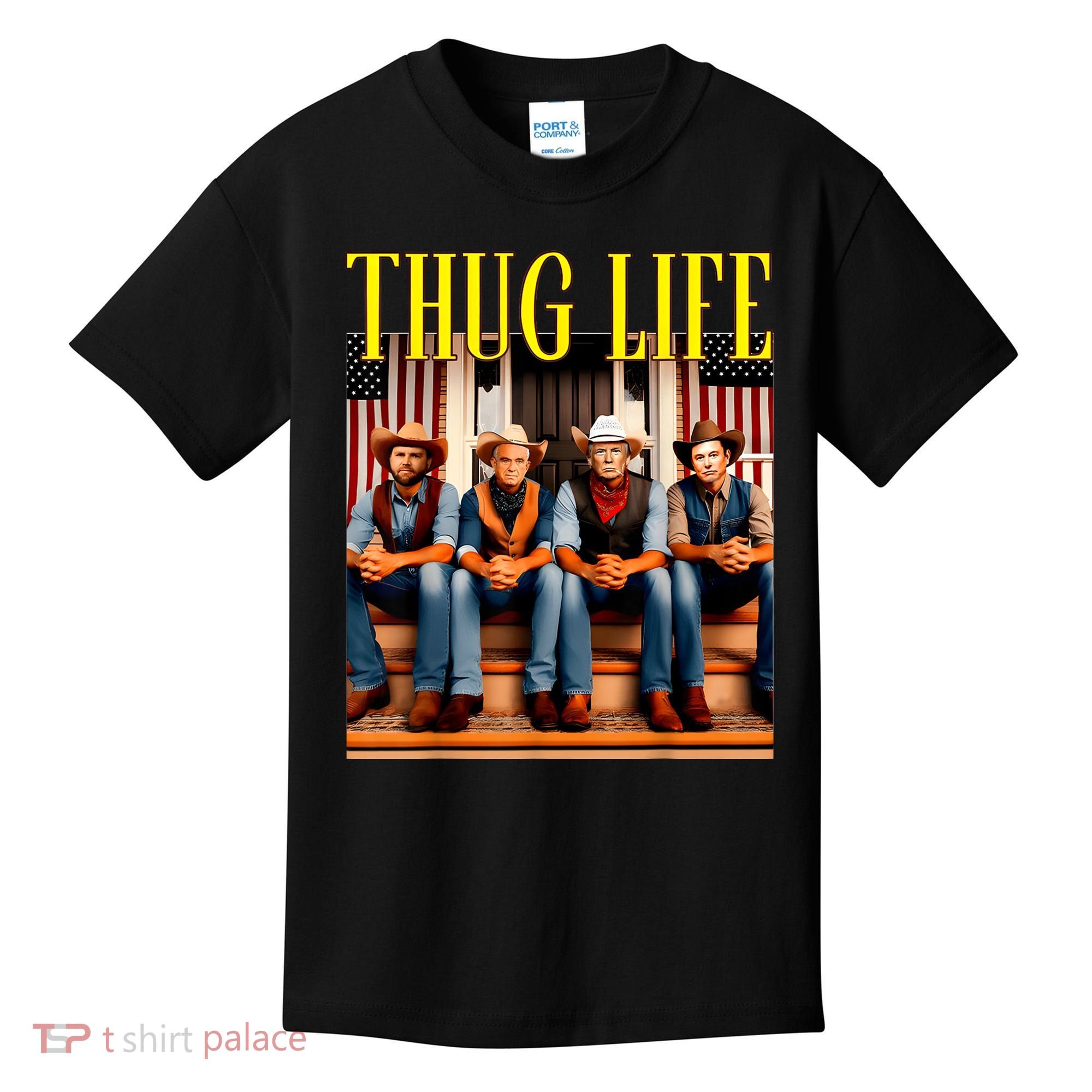 Thug Life Trump Vance Kennedy Elon Trump Squad Thug Life Kids T-Shirt