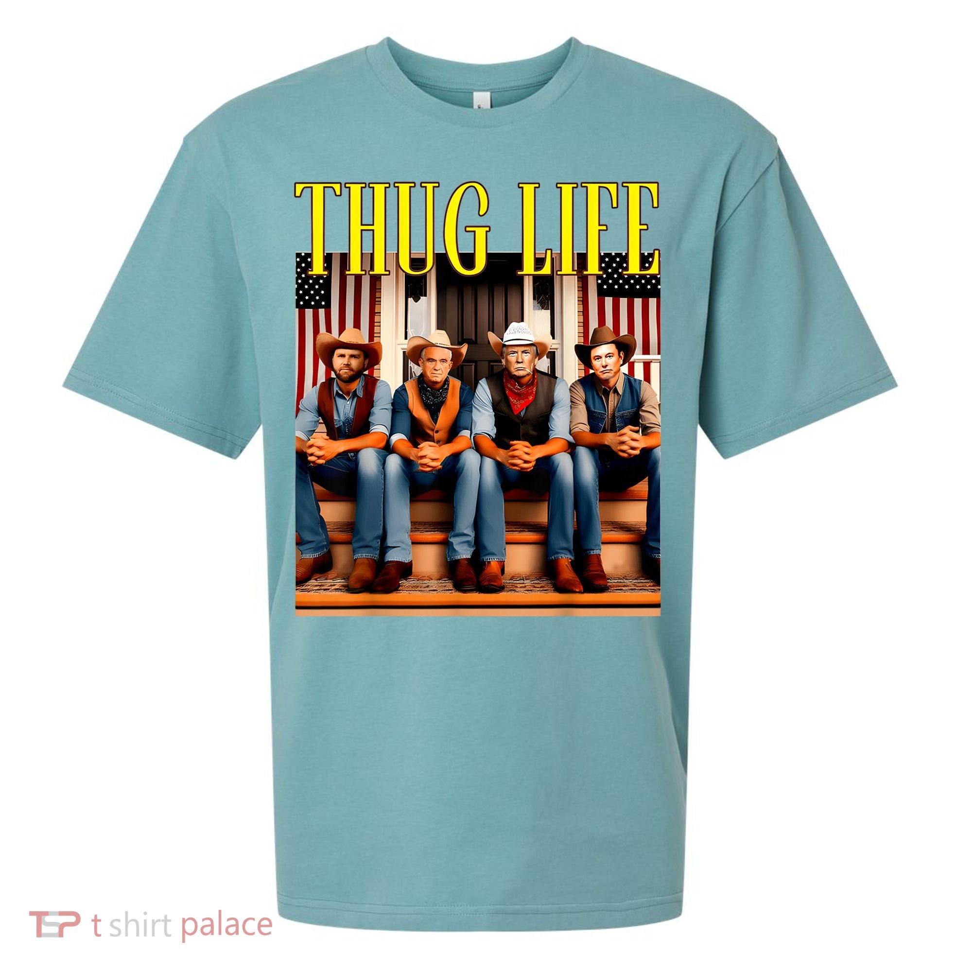 Thug Life Trump Vance Kennedy Elon Trump Squad Thug Life Sueded Cloud Jersey T-Shirt