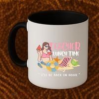 Teacher Lunch Time Funny Teacher Vacation Summer Beach Great Gift Coffee Mug thumb 2