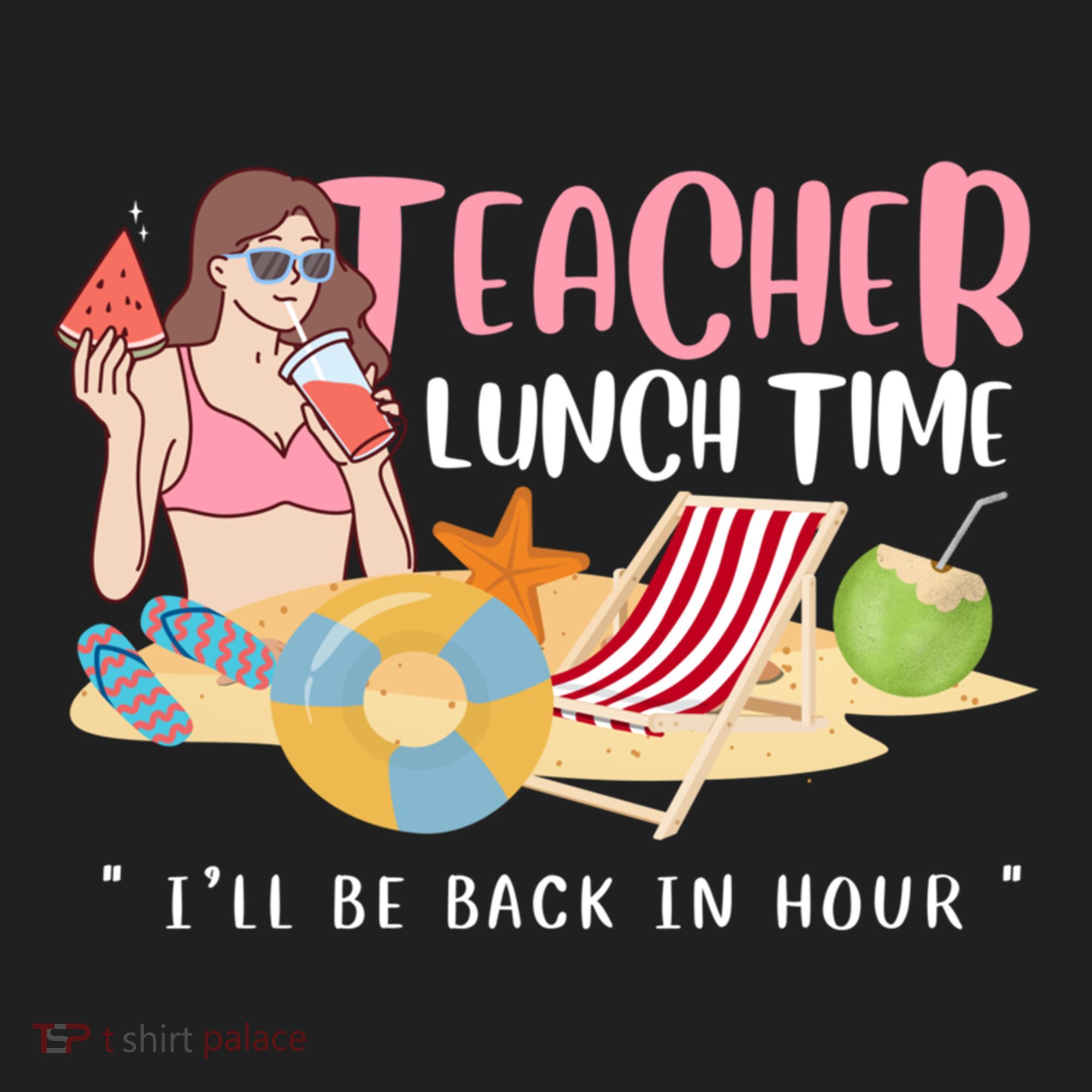 Teacher Lunch Time Funny Teacher Vacation Summer Beach Great Gift Hat