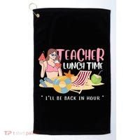 Teacher Lunch Time Funny Teacher Vacation Summer Beach Great Gift Golf Towel thumb 0
