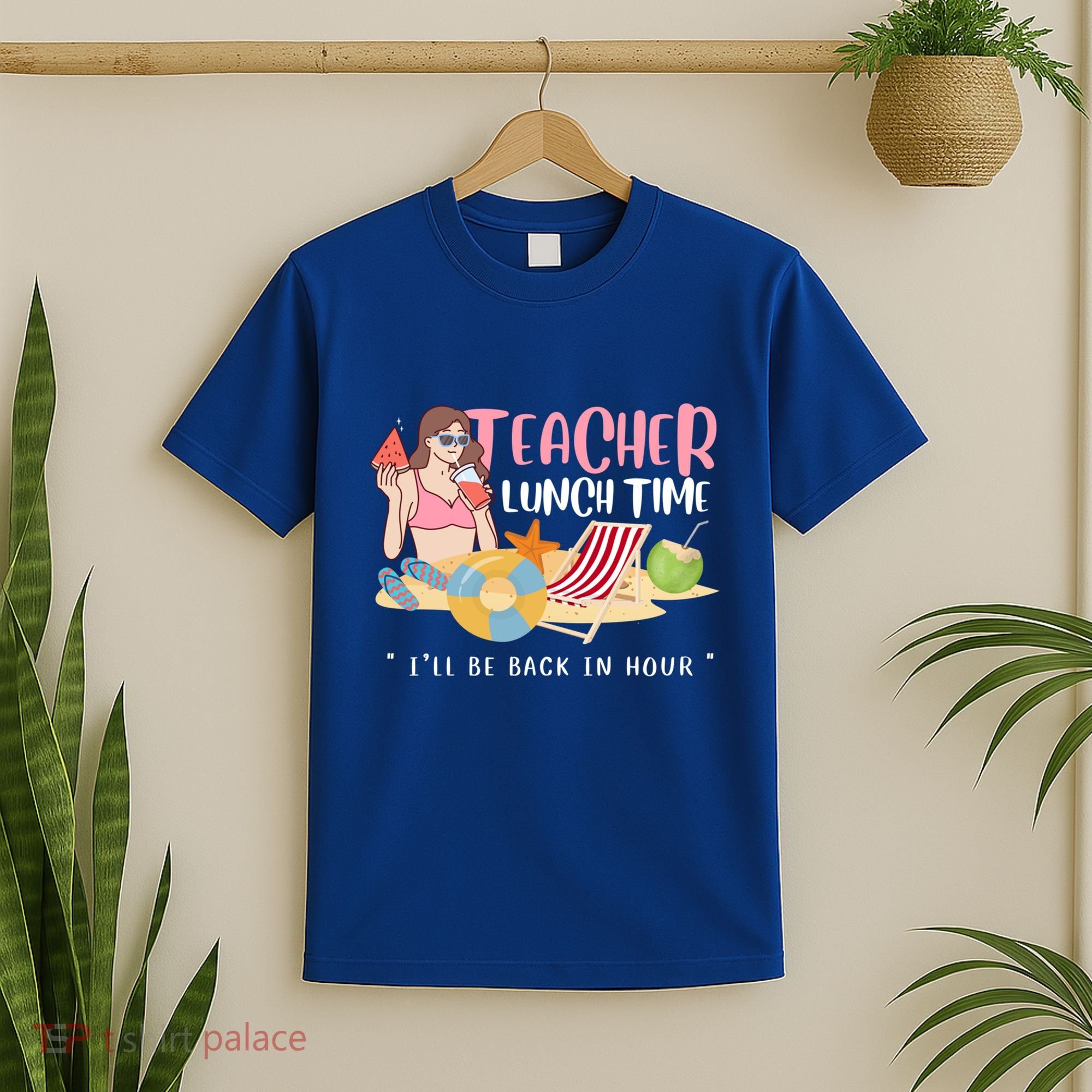 Teacher Lunch Time Funny Teacher Vacation Summer Beach Great Gift T-Shirt