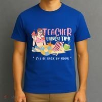 Teacher Lunch Time Funny Teacher Vacation Summer Beach Great Gift T-Shirt thumb 3