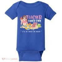 Teacher Lunch Time Funny Teacher Vacation Summer Beach Great Gift Baby Bodysuit thumb 0