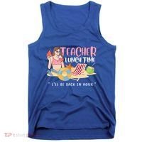 Teacher Lunch Time Funny Teacher Vacation Summer Beach Great Gift Tank Top thumb 0