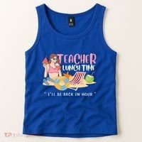 Teacher Lunch Time Funny Teacher Vacation Summer Beach Great Gift Tank Top thumb 2