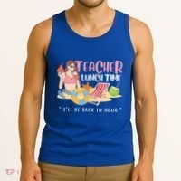 Teacher Lunch Time Funny Teacher Vacation Summer Beach Great Gift Tank Top thumb 3