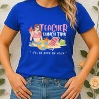Teacher Lunch Time Funny Teacher Vacation Summer Beach Great Gift Women's T-Shirt thumb 2