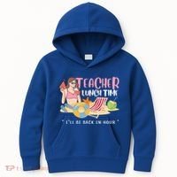 Teacher Lunch Time Funny Teacher Vacation Summer Beach Great Gift Kids Hoodie thumb 0