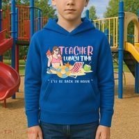 Teacher Lunch Time Funny Teacher Vacation Summer Beach Great Gift Kids Hoodie thumb 2