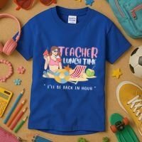 Teacher Lunch Time Funny Teacher Vacation Summer Beach Great Gift Kids T-Shirt thumb 3