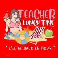 Teacher Lunch Time Funny Teacher Vacation Summer Beach Great Gift Santa Hat thumb 1