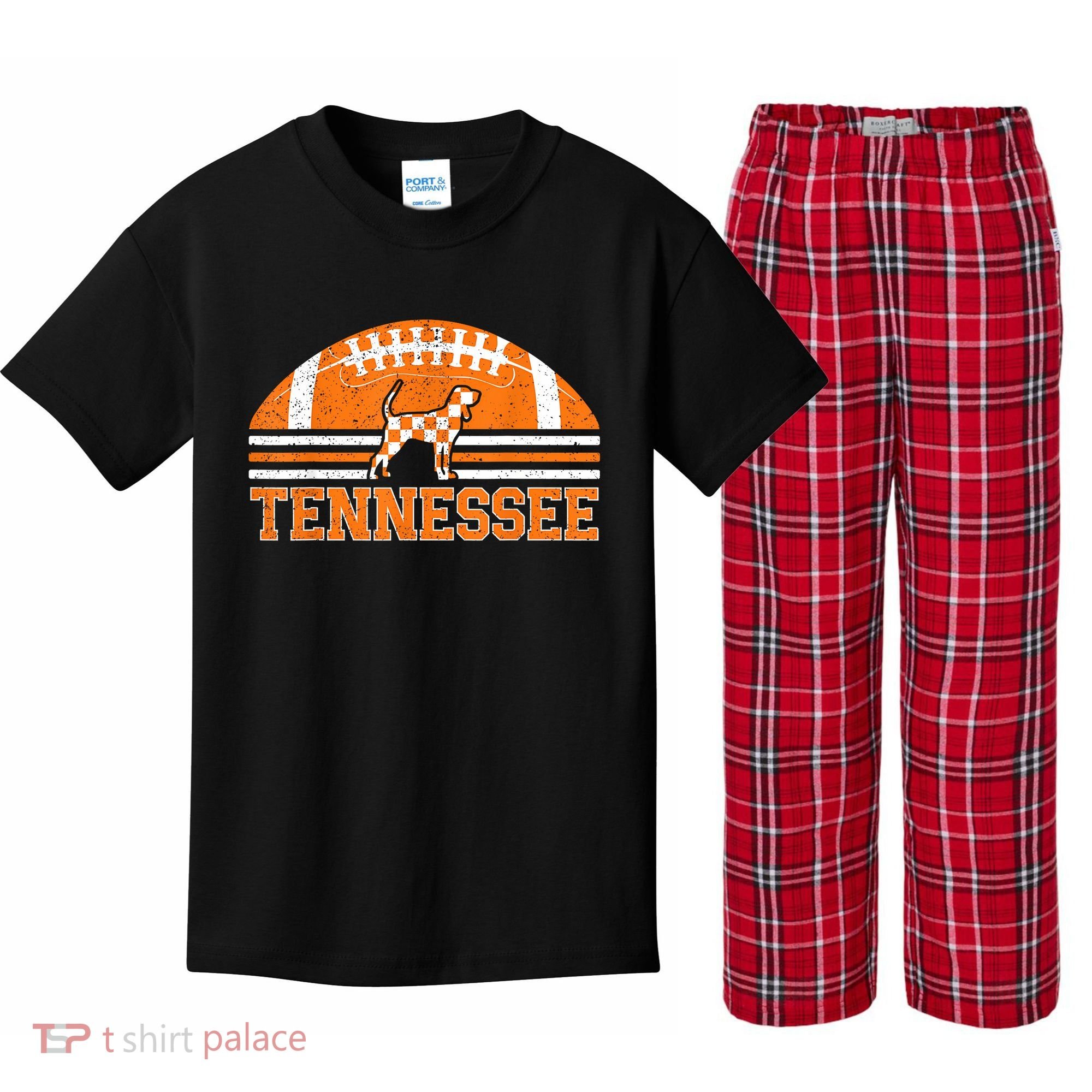 Tennessee Lovers Tennessee Souvenir Retro Kids Plaid Pajama Set