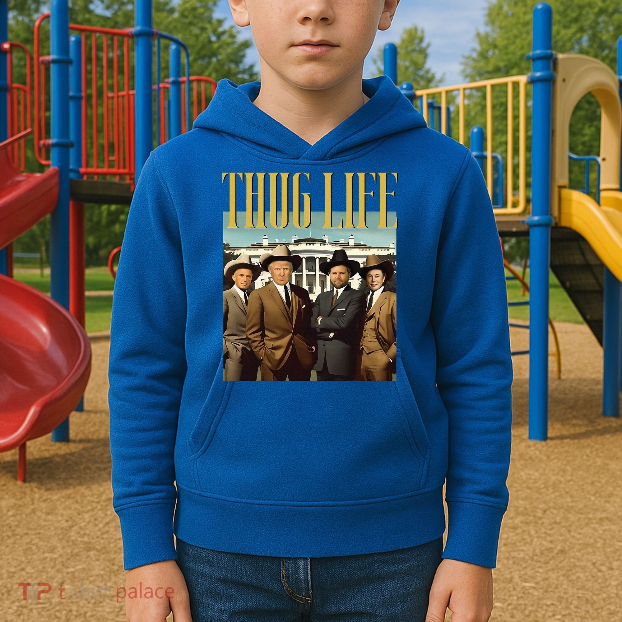 Thug Life Trump Vance Kennedy Elon Kids Hoodie