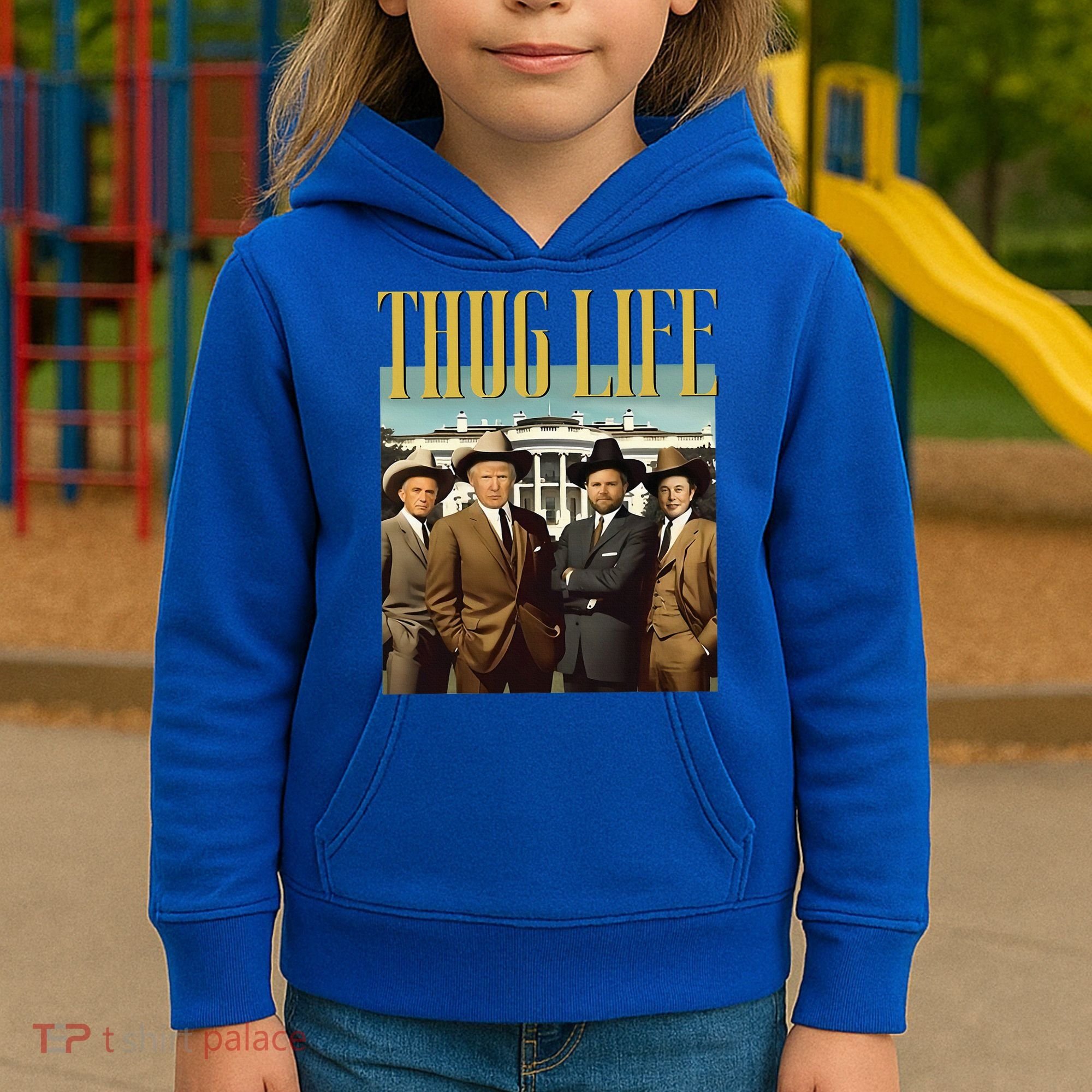 Thug Life Trump Vance Kennedy Elon Kids Hoodie