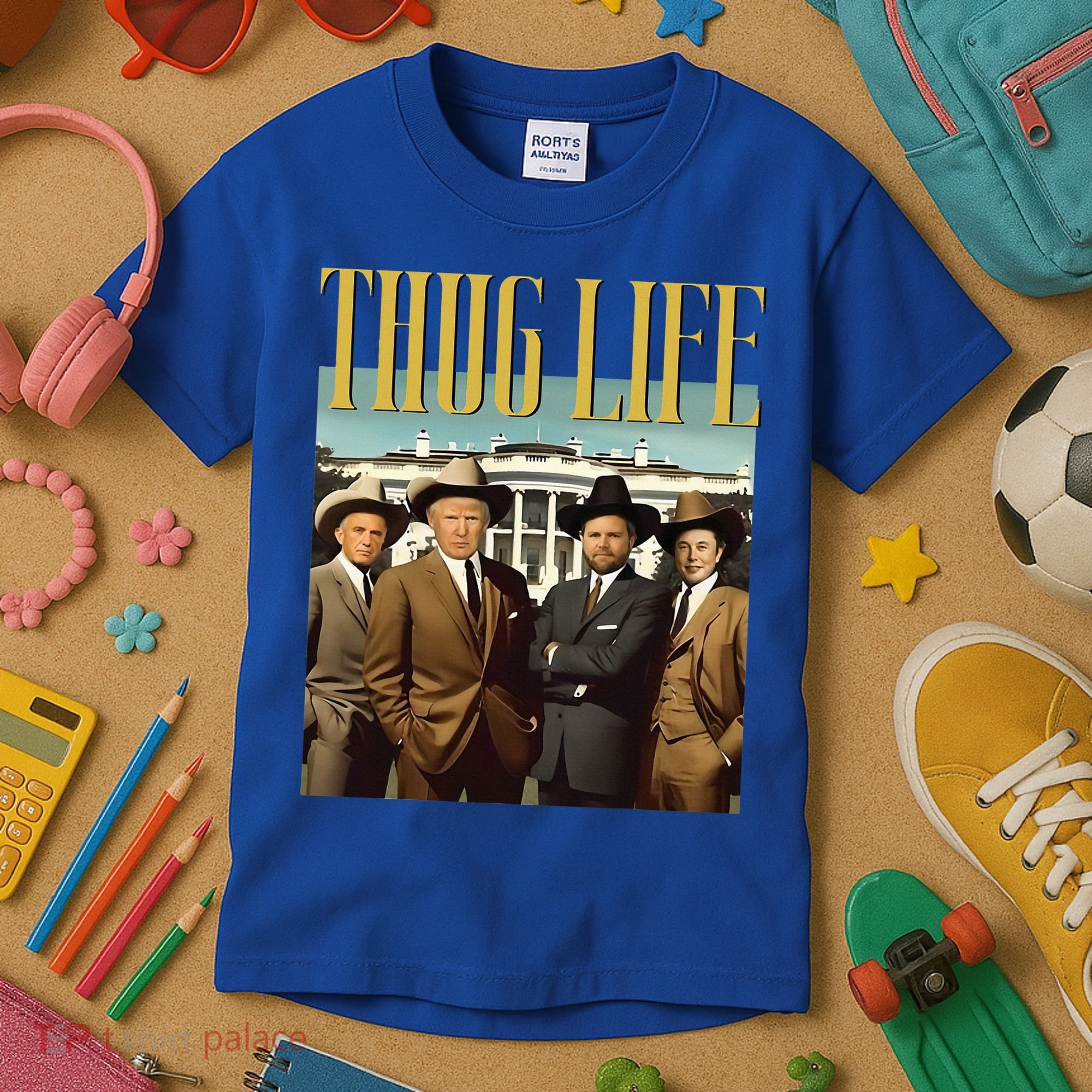 Thug Life Trump Vance Kennedy Elon Kids T-Shirt