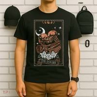 The Lovers Vintage Tarot Card Astrology Occult Skulls Moon T-Shirt thumb 6